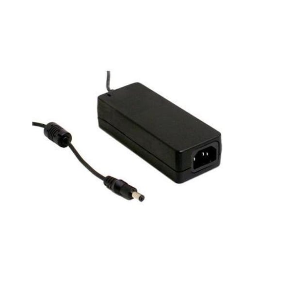 Meanwell AC-DC Industrial desktop adaptor; Output 12Vdc at 5A; 3 pole AC inlet IEC320-C14 GST60A12-P1J - main
